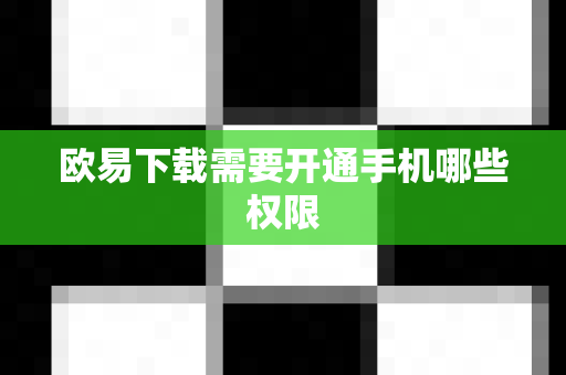 欧易下载需要开通手机哪些权限